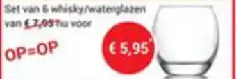 Set van 6 whisky/waterglazen
