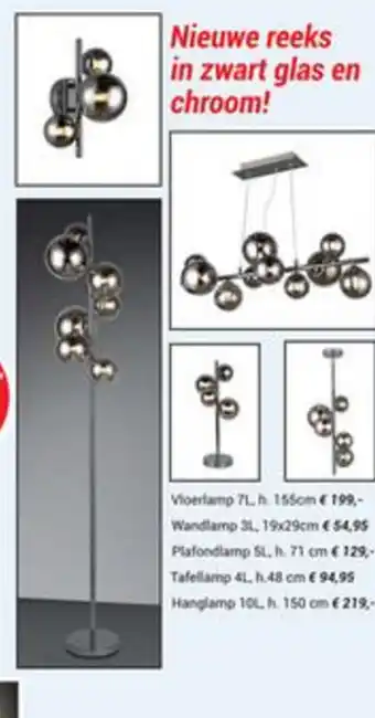 Nieuwe reeks in zwart glas en chroom