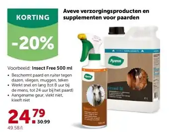 AVEVE Aveve verzorgingsproducten en supplementen voor paarden aanbieding