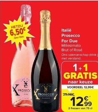 Carrefour Italië prosecco for due aanbieding