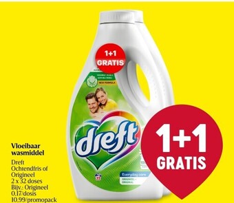 Delhaize Vloeibaar wasmiddel dreft aanbieding