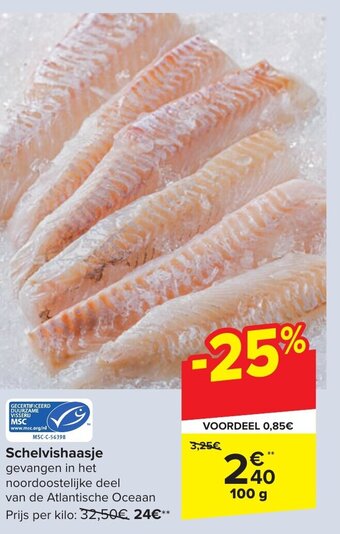 Carrefour Schelvishaasje 100g aanbieding