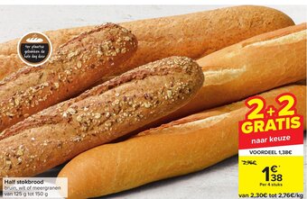 Carrefour Half stokbrood per 4 stuks aanbieding