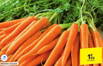 Carrefour Wortelen met loof aanbieding