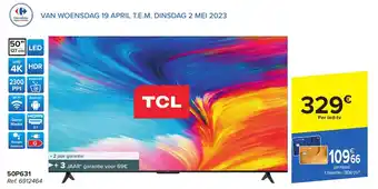 Carrefour TCL 50P631 per led-tv aanbieding