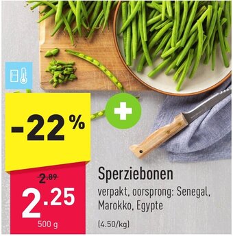 ALDI Sperziebonen 500g aanbieding
