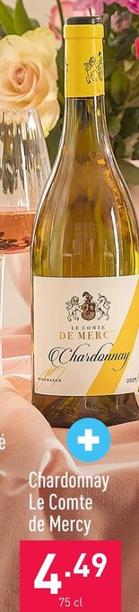 ALDI Chardonnay le comte de mercy 75cl aanbieding