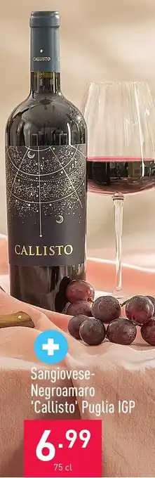 ALDI 'Callisto' sangiovese- negroamaro puglia IGP 75cl aanbieding