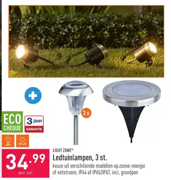 ALDI Light zone ledtuinlampen, 3 st. aanbieding