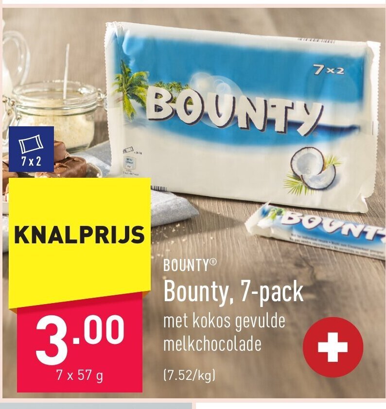 Bounty 7 x 57g promotie bij ALDI