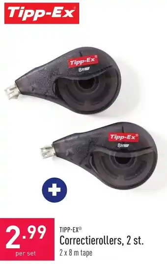ALDI Tipp-ex correctierollers, 2 st. aanbieding