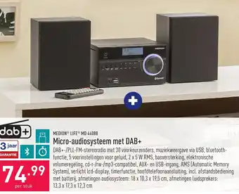 ALDI Medion life MD 44088 micro-audiosysteem met DAB+ aanbieding