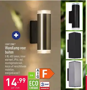 ALDI Light zone wandlamp voor buiten aanbieding