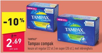 ALDI Tampax compak aanbieding