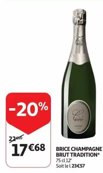 Auchan Brice Champagne Brut Tradition 75cl aanbieding