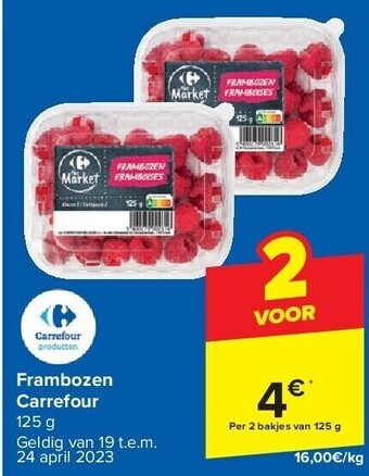 Carrefour Frambozen carrefour 125 g aanbieding