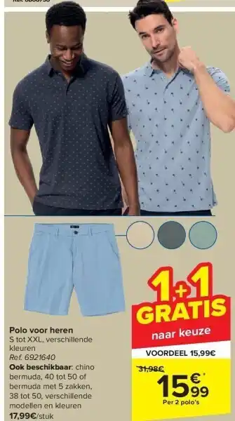 Carrefour Polo voor heren s tot xxl aanbieding