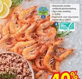 Carrefour Gekookte roze garnalen kwaliteitsketen aanbieding