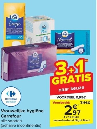 Carrefour Vrouwelijke hygiëne carrefour aanbieding