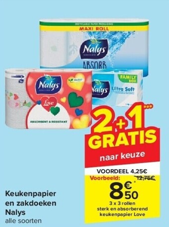 Carrefour Keukenpapier en zakdoeken nalys aanbieding