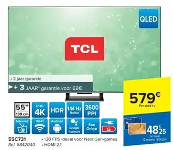 Carrefour Tcl 55c731 55” 139 cm aanbieding