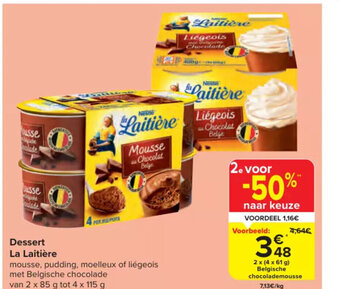 Carrefour Market La laitiere dessert 2 x (4 x 61g) aanbieding