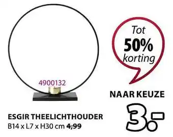 Jysk Esgir theelichthouder aanbieding