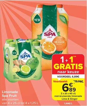 Carrefour Market Spa fruit limonade 2 x (6 x 40cl) aanbieding