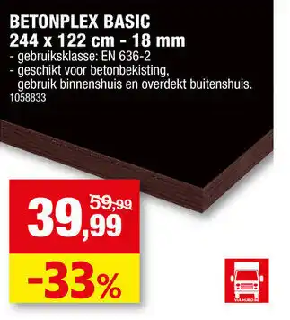 Hubo Betonplex basic 244 x 122cm - 18mm aanbieding