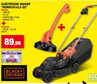 Hubo Black + decker elektrische maaier "bemw351GL2-QS" 1000W aanbieding