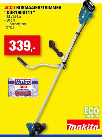 Hubo Makita accu bosmaaier/trimmer "DUR190UT11" aanbieding