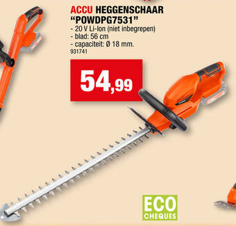 Hubo Accu heggenschaar "POWDPG7531" aanbieding