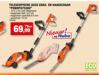 Hubo Telescopische accu gras- en haagschaar "POWDPG75300" aanbieding