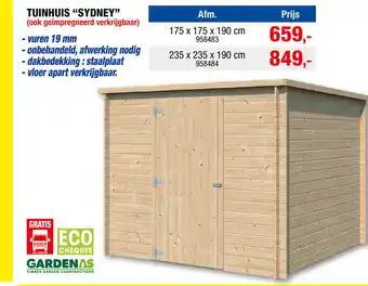 Hubo Gardenas tuinhuis "sydney" 175x175x190cm aanbieding