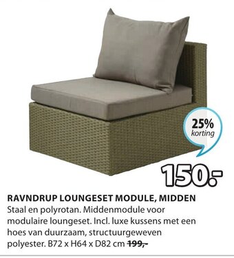 Jysk Ravndrup loungeset module, midden aanbieding