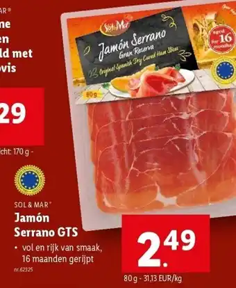 Lidl Jamón serrano gts aanbieding