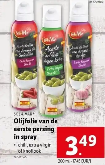 Lidl Olijfolie van de eerste persing in spray aanbieding