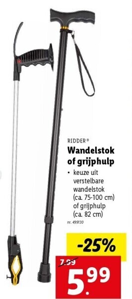 Wandelstok of grijphulp