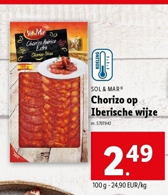 Lidl Chorizo op iberische wijze aanbieding