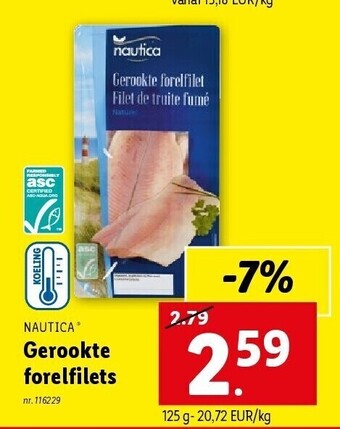 Lidl Gerookte forelfilets aanbieding