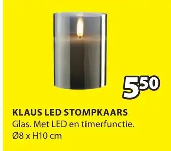 Jysk Klaus Led Stompkaars Ø8 x H10cm aanbieding
