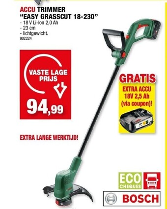 Hubo Accu trimmer “easy grasscut 18-230” aanbieding