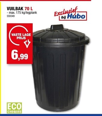 Hubo Vuilbak 70 l aanbieding