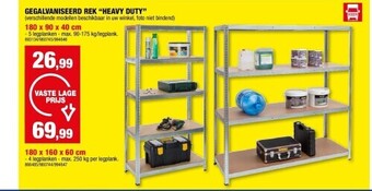 Hubo Gegalvaniseerd rek “heavy duty” 180 x 90 x 40 cm aanbieding
