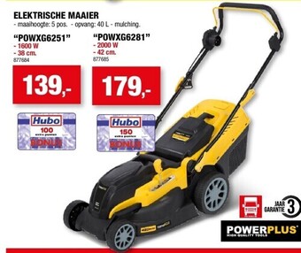 Hubo Elektrische maaier “powxg6251” aanbieding