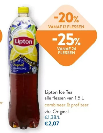 OKay Lipton ice tea alle flessen van 1.5 l aanbieding