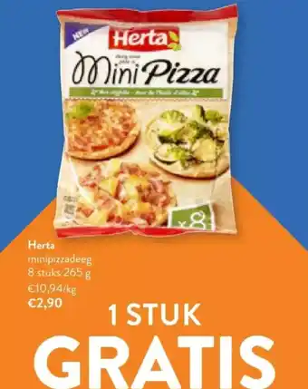 OKay Herta minipizzadeeg 8 stuks 265 g aanbieding