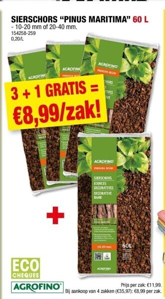 Hubo Sierschors “pinus maritima” 60 l aanbieding
