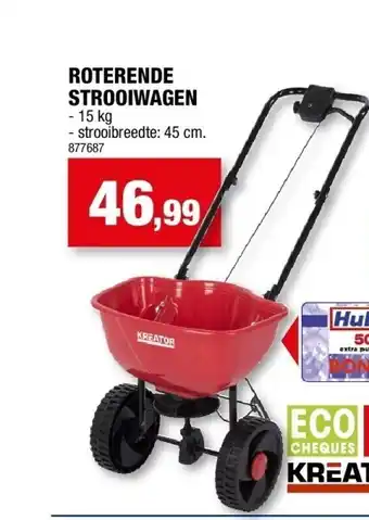 Hubo Roterende strooiwagen - 15 kg aanbieding