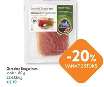 OKay Gerookte brugse ham sneden 80 g aanbieding